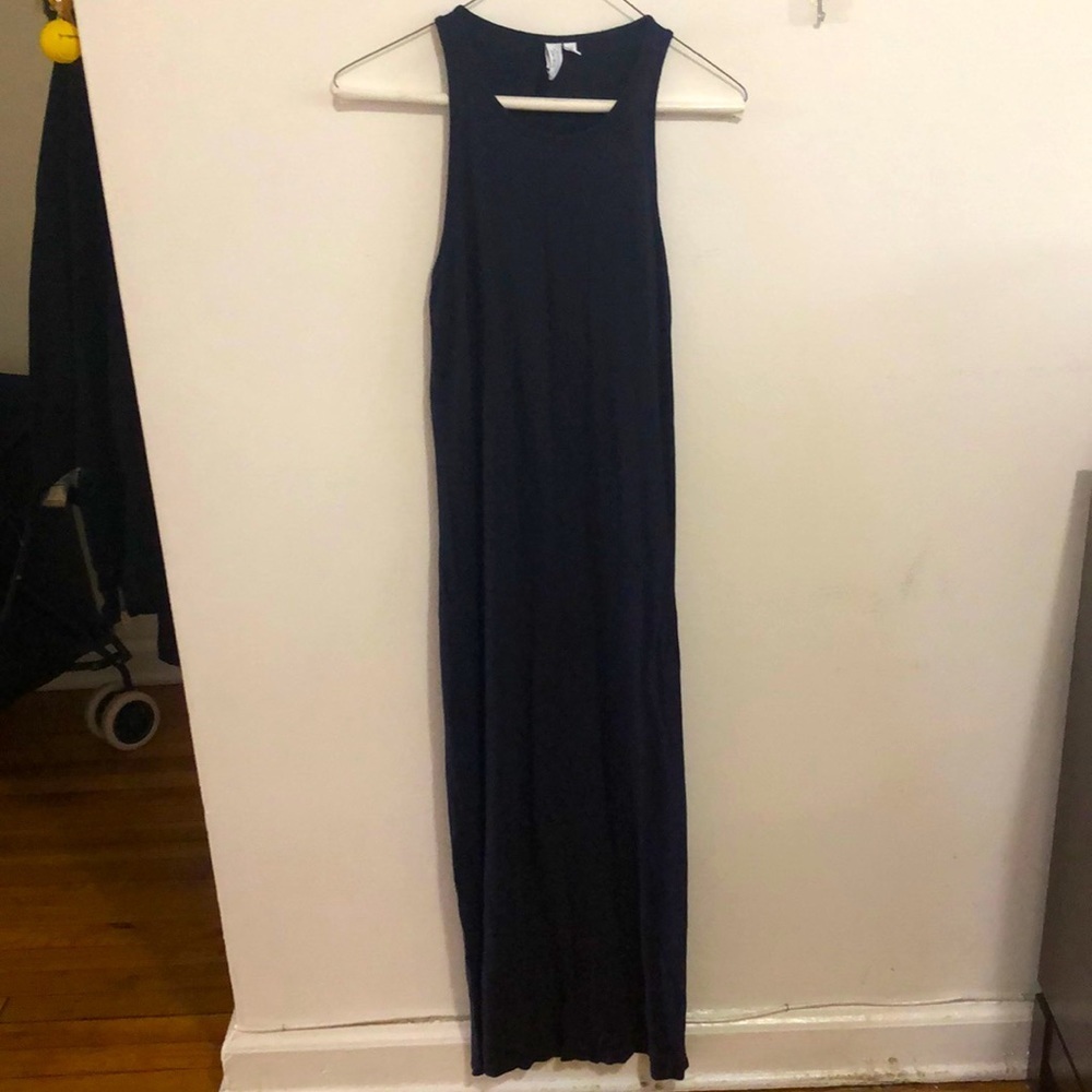 & other stories navy sleeveless maxi with slits